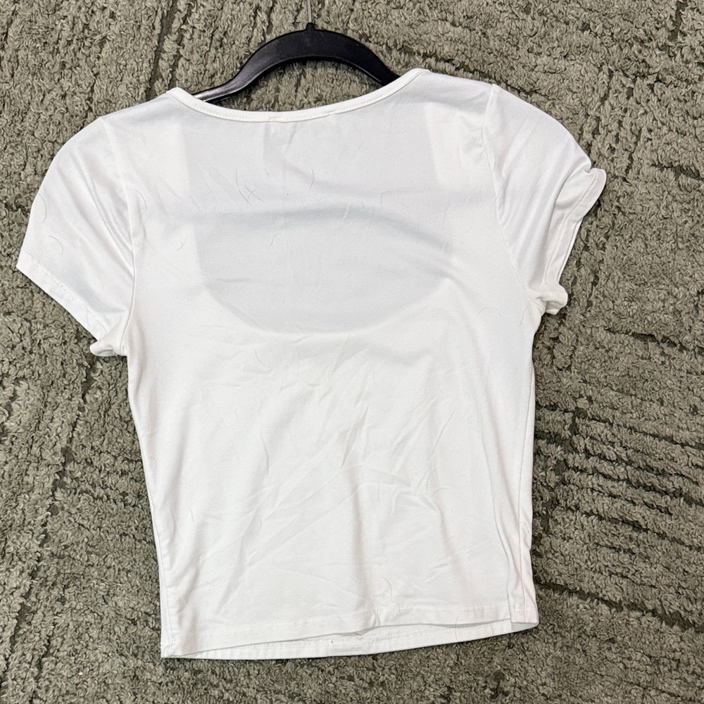 White Square Neck Crop Top - Picture 2 of 2